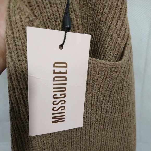 🟣Missguided Cropped Sweater Women Size 2 4 Brown Long Sleeve NEW - Picture 6 of 6